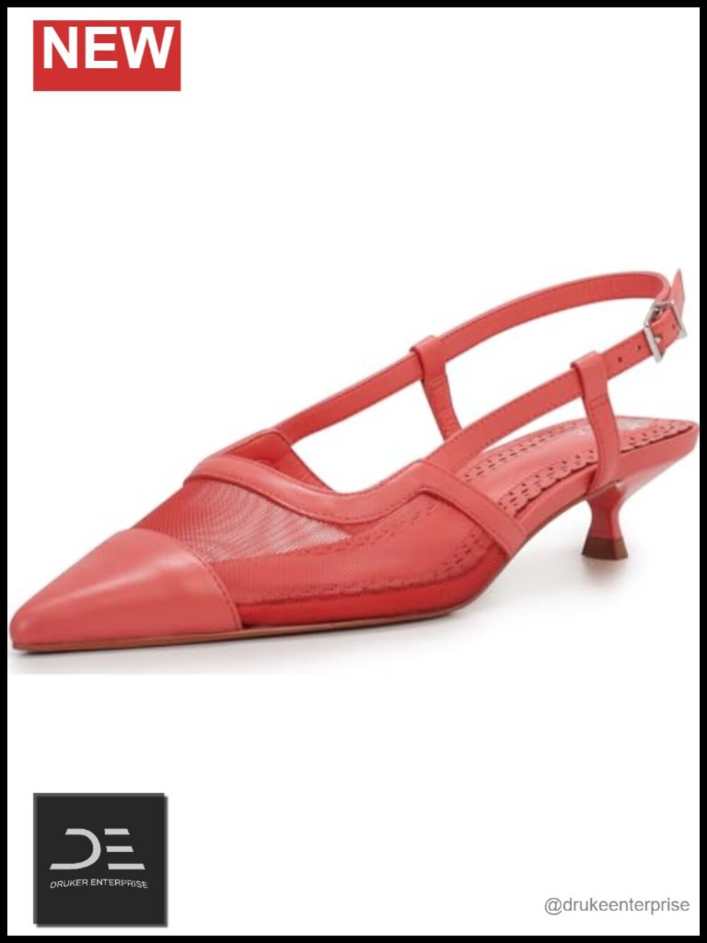 Vince Camuto Renira Women's Pointed Toe Kitten Heel Pump Slingback Rhinestone